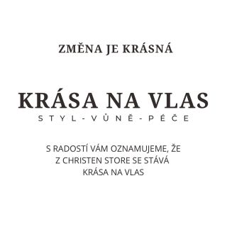 Změna je krásná. S radostí vám oznamujeme, že z Christen Store se stává Krása na vlas. Nový název, stejný přístup – s...